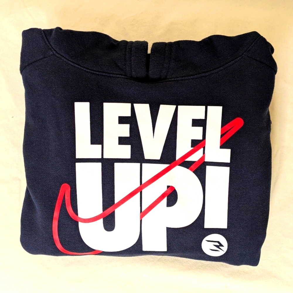Nike 3Brand LEVEL UP! Sweatshirt Hoodie, boys size 12 in navy blue